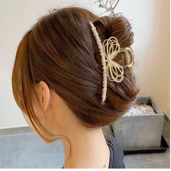 Styling Accessory Hair Hair Barrette Catch Hair Pearl Fake: Clamp Hair - Picture 2 of 5